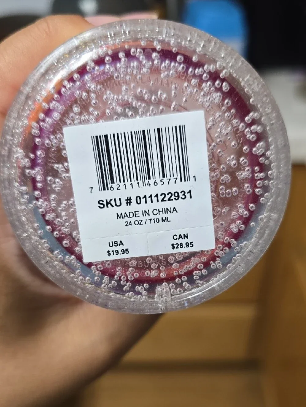 Starbucks Pink Iridescent Bubble Floral Tumbler